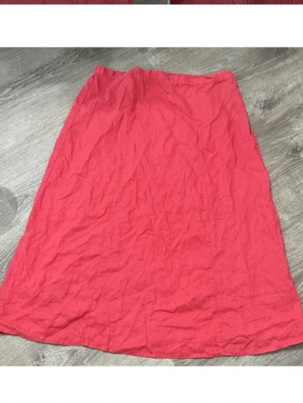 Choices Sz 1X Dark Pink 100% Linen Midi Maxi Skirt
